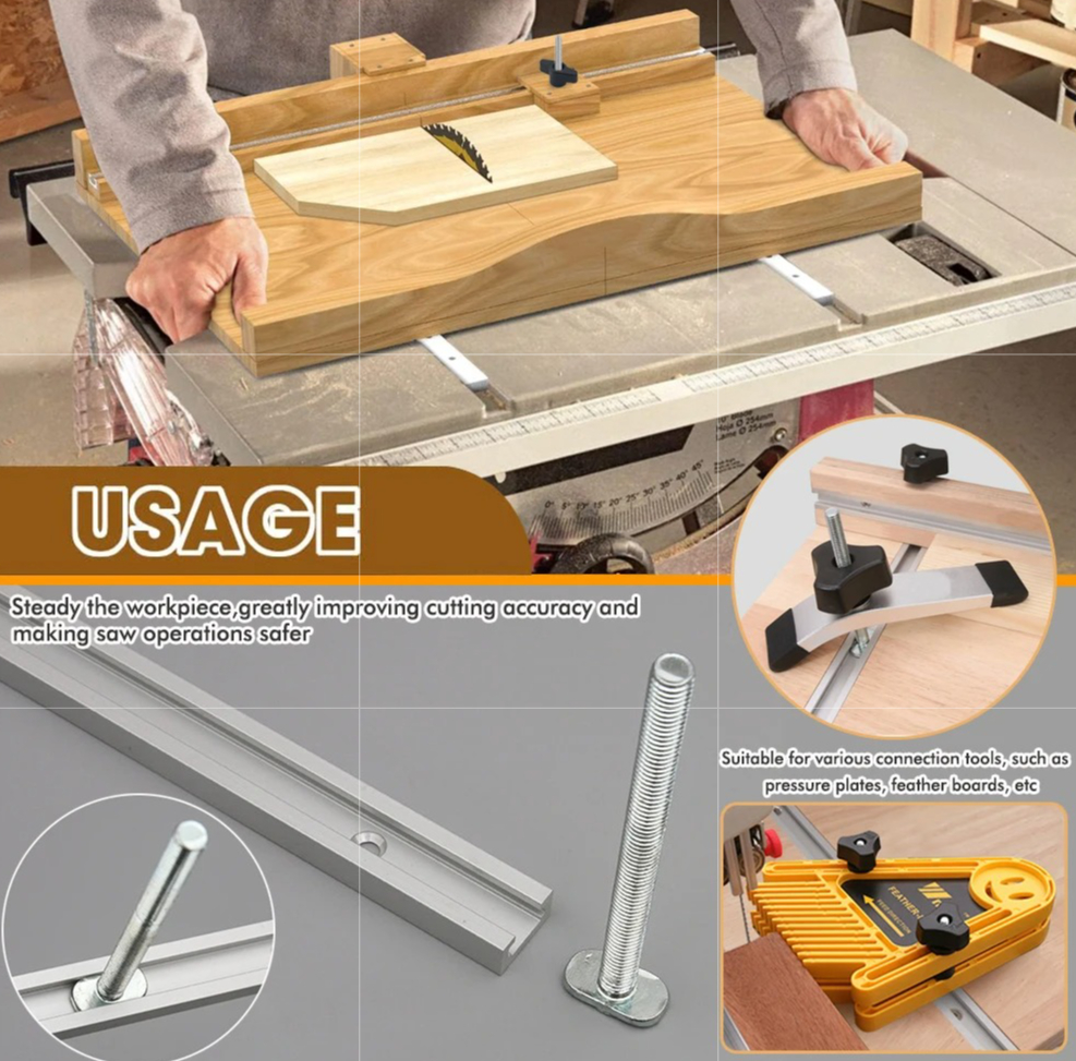 Tablet Accessories Set - 19# T-Track Kit for Router Table,