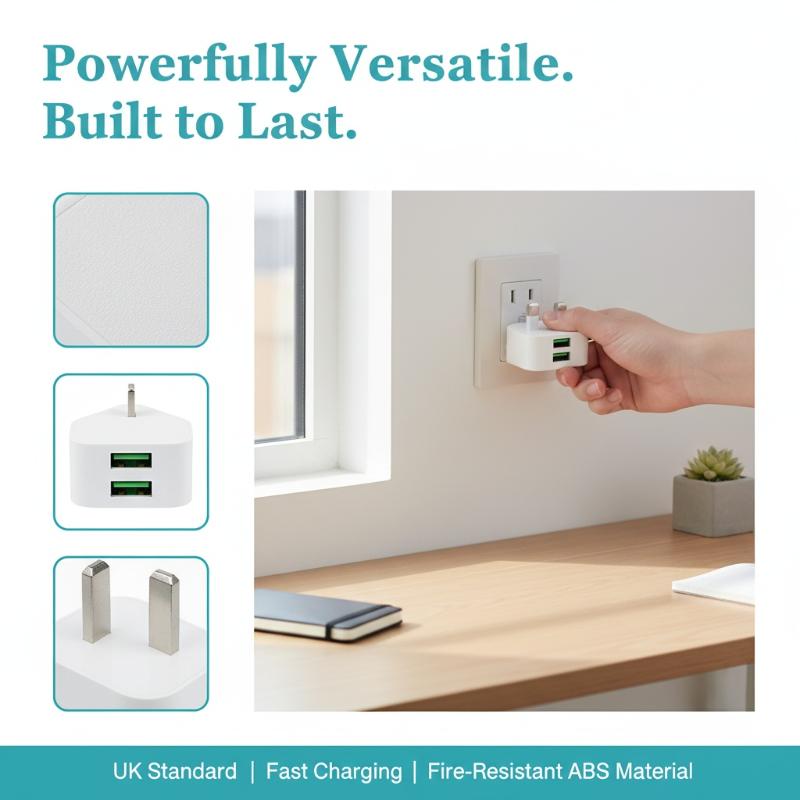 UK 3 Pin Plug Dual USB Adapter - Tablet Accessories Uk のレビューと価格