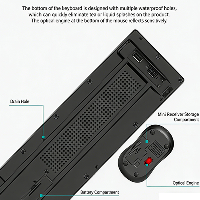 2.4GHz Wireless Keyboard Mouse - Tablet Accessories Set のレビューと価格