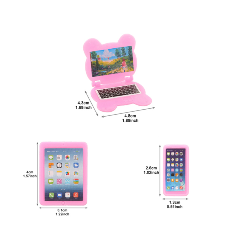 3pcs Dollhouse Mini Item Doll  - Tablet Accessories Set のレビューと価格