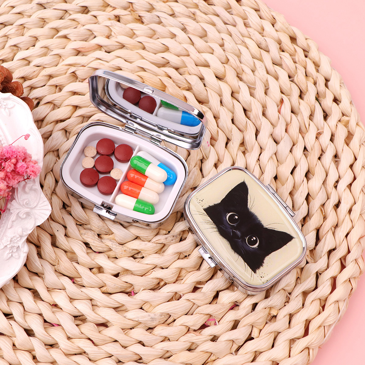 Cute Black Cat Travel Pill Org - Tablet Accessories Case のレビューと価格